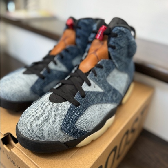 Denim Jordan 6 High-Top Sneakers Brand New Size 11 No Box - Picture 3 of 7